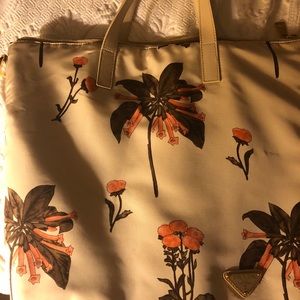 Gorgeous Prada nylon and leather trim handbag